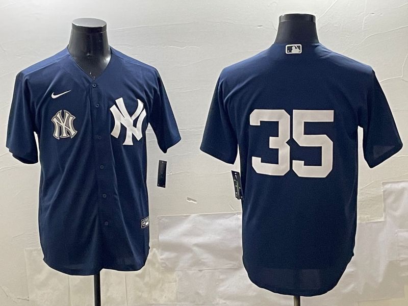 Men New York Yankees #35 No Name Black Game 2025 Nike MLB Jersey style 3165